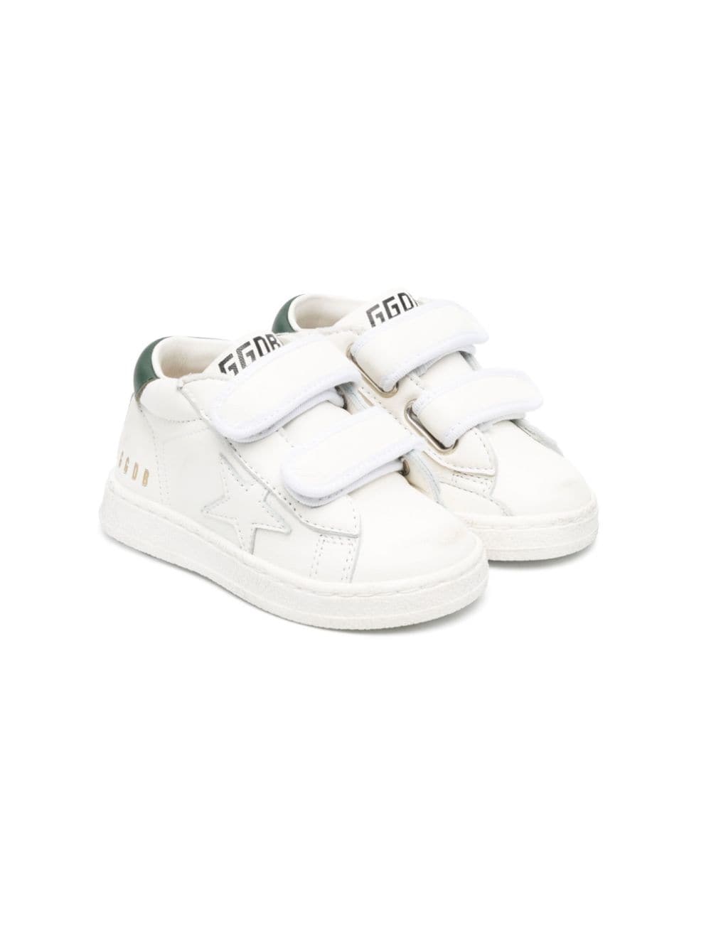 Golden Goose Kids' Super Star Touch-strap Sneakers In White
