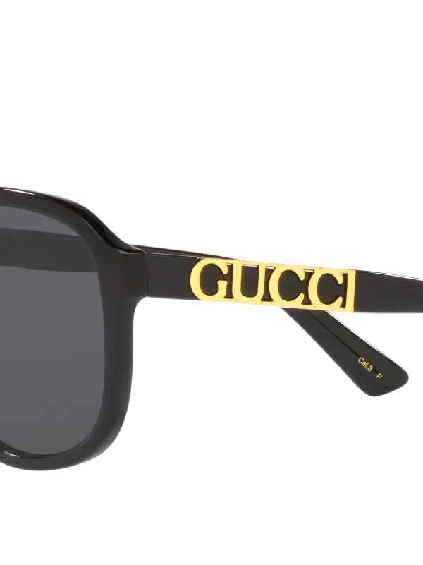 メンズ GUCCI side logo gold plate sunglasses