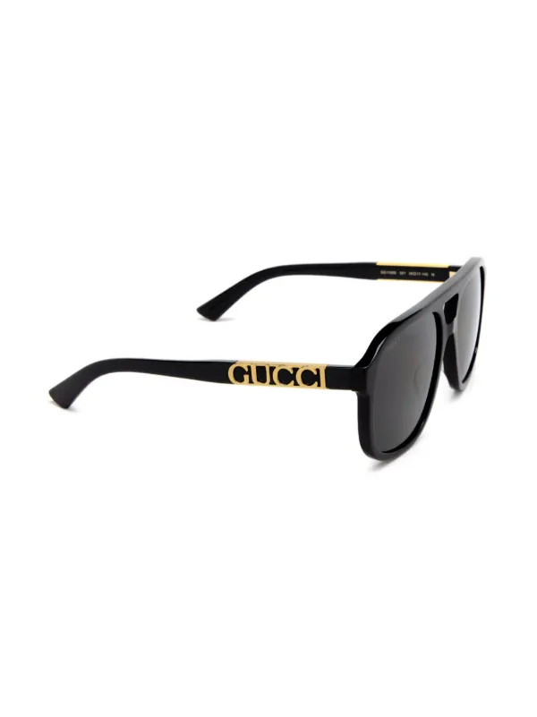 Gucci Eyewear pilot-frame logo-plaque Sunglasses Black FARFETCH PH