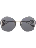 Gucci Eyewear frameless logo-engraved sunglasses - Gold