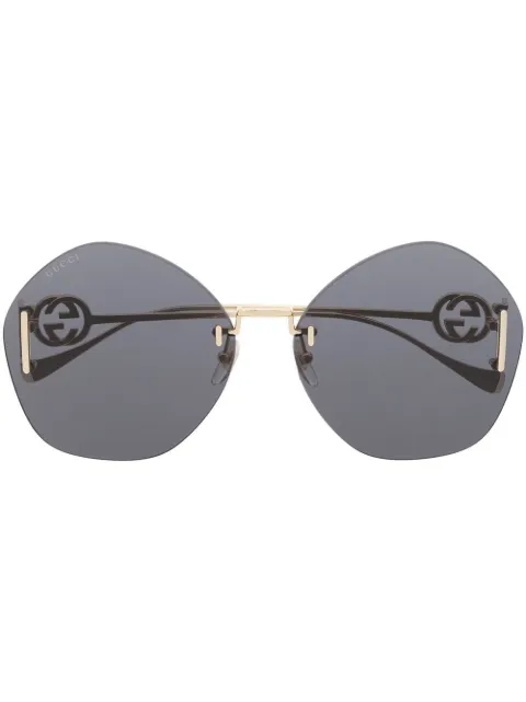 Gucci Eyewear frameless logo-engraved sunglasses