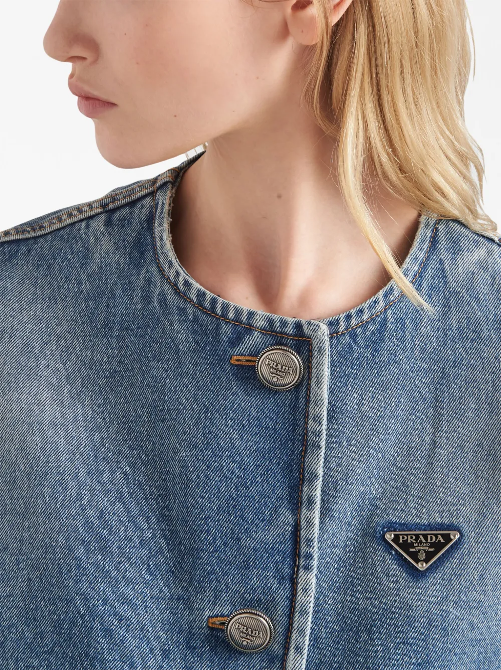 Denim Blouson Jacket In Blue