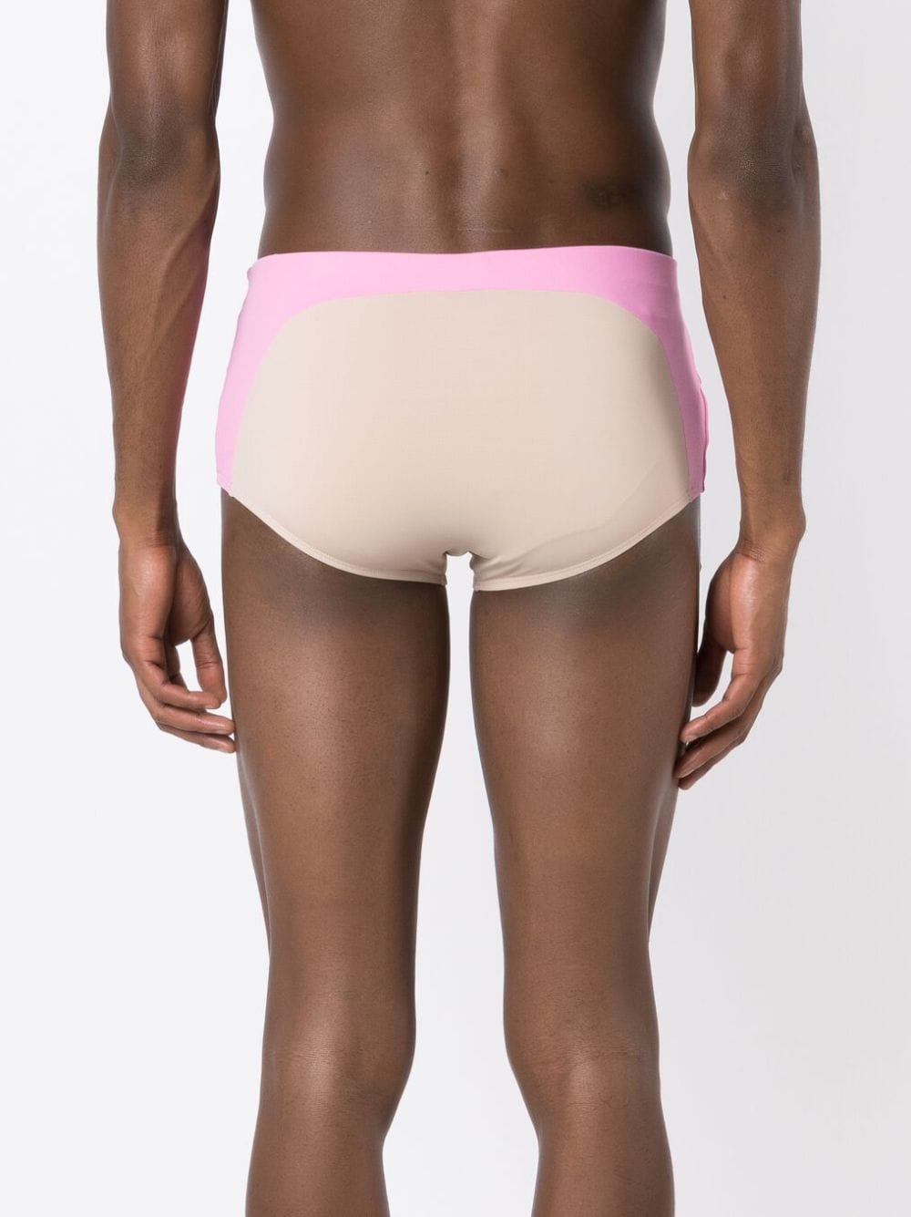 Shop Amir Slama Panelled Swim Trunks In Neutrals