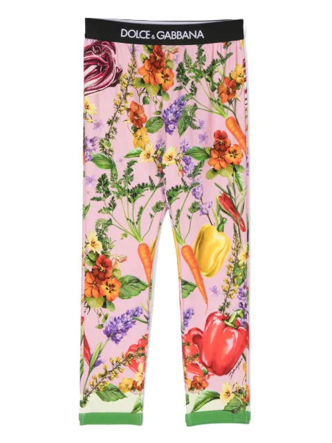 Dolce & Gabbana Kids logo-waistband cotton-blend trousers
