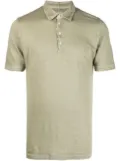 120% Lino classic collar linen polo shirt - Green