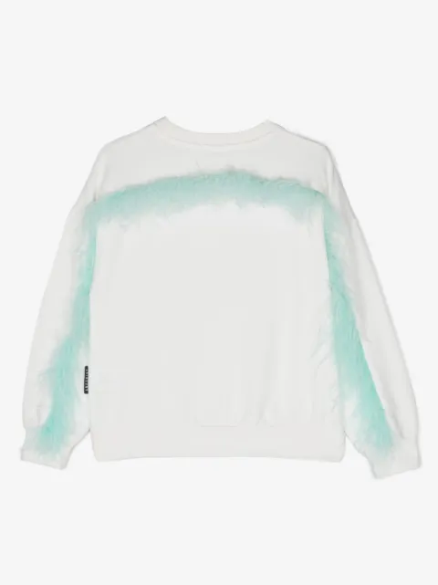 Andorine feather-trim organic cotton sweatshirt