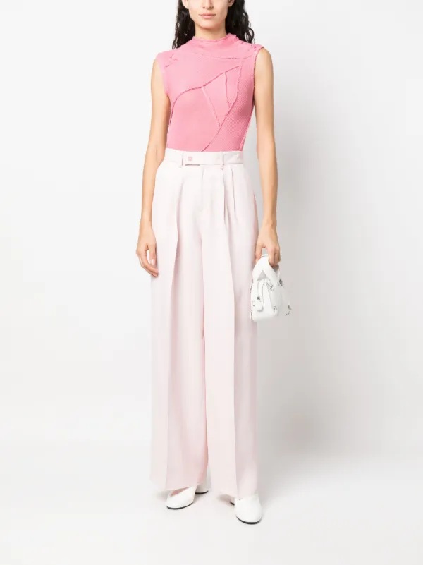 パンツ AMIRI SS23WAW007 651 Trousers Pink AMIRI wide-leg Tailored Trousers | Pink | FARFETCH