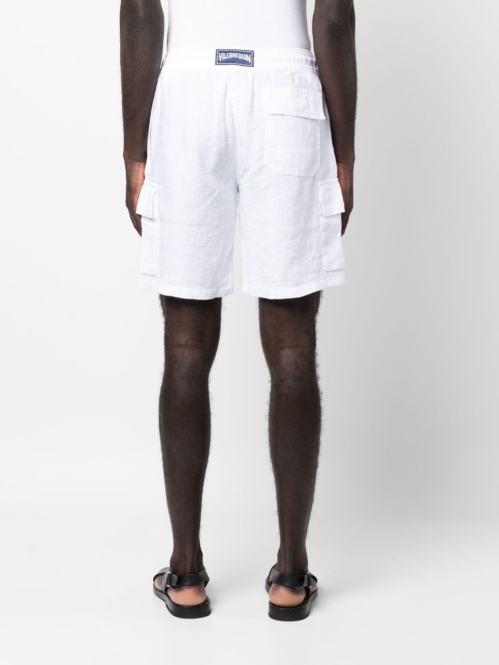 Shop Vilebrequin Linen Bermuda Shorts In White