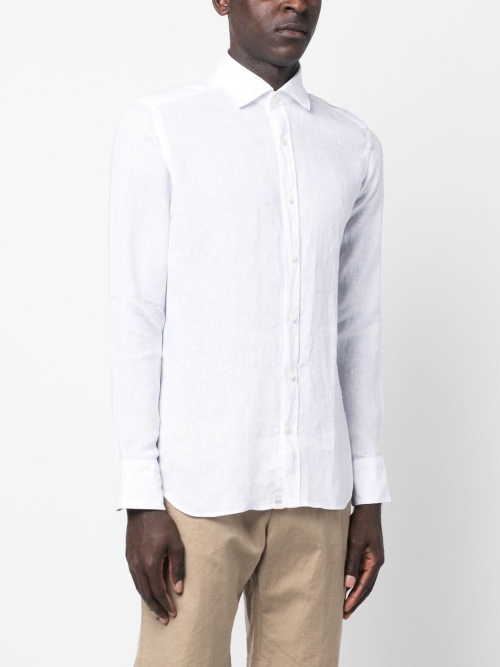 Shop Tintoria Mattei Long-sleeved Linen Shirt In Weiss
