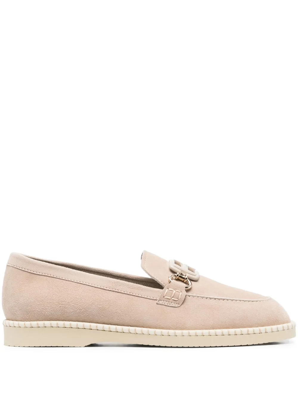 Hogan Woman Loafers Beige Size 9 Textile Fibers In Neutrals