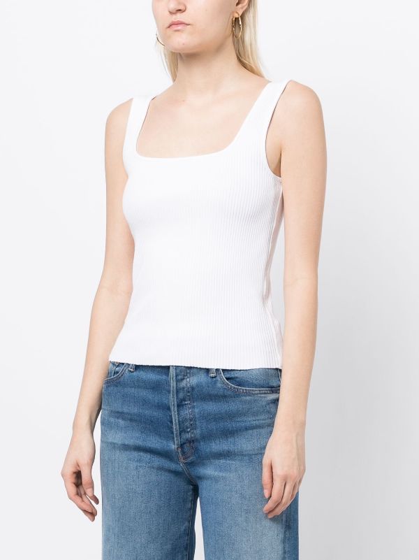 Ribbed Square-Neck Tank Top