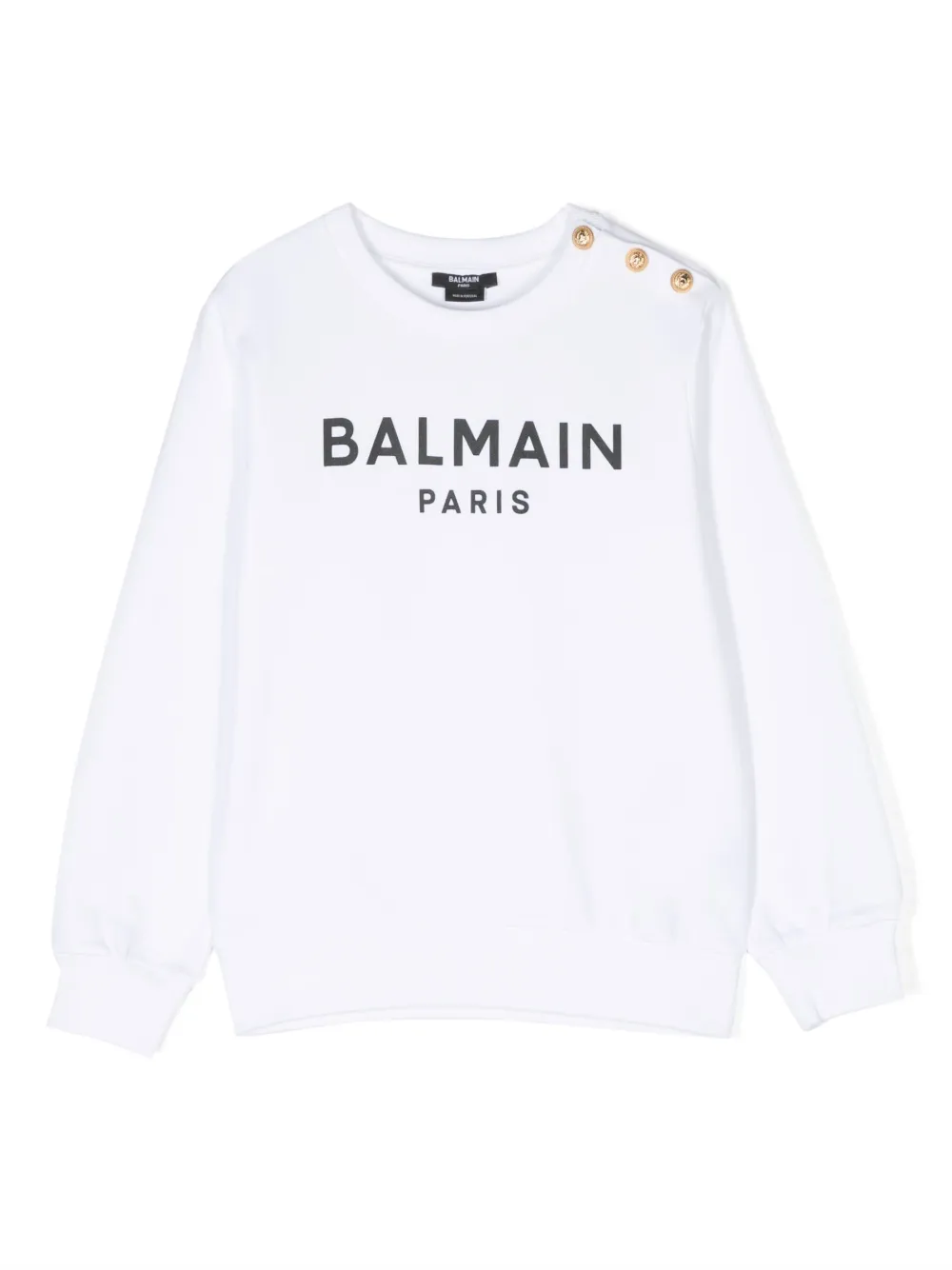 Balmain Logo-print Cotton Sweatshirt In Weiss