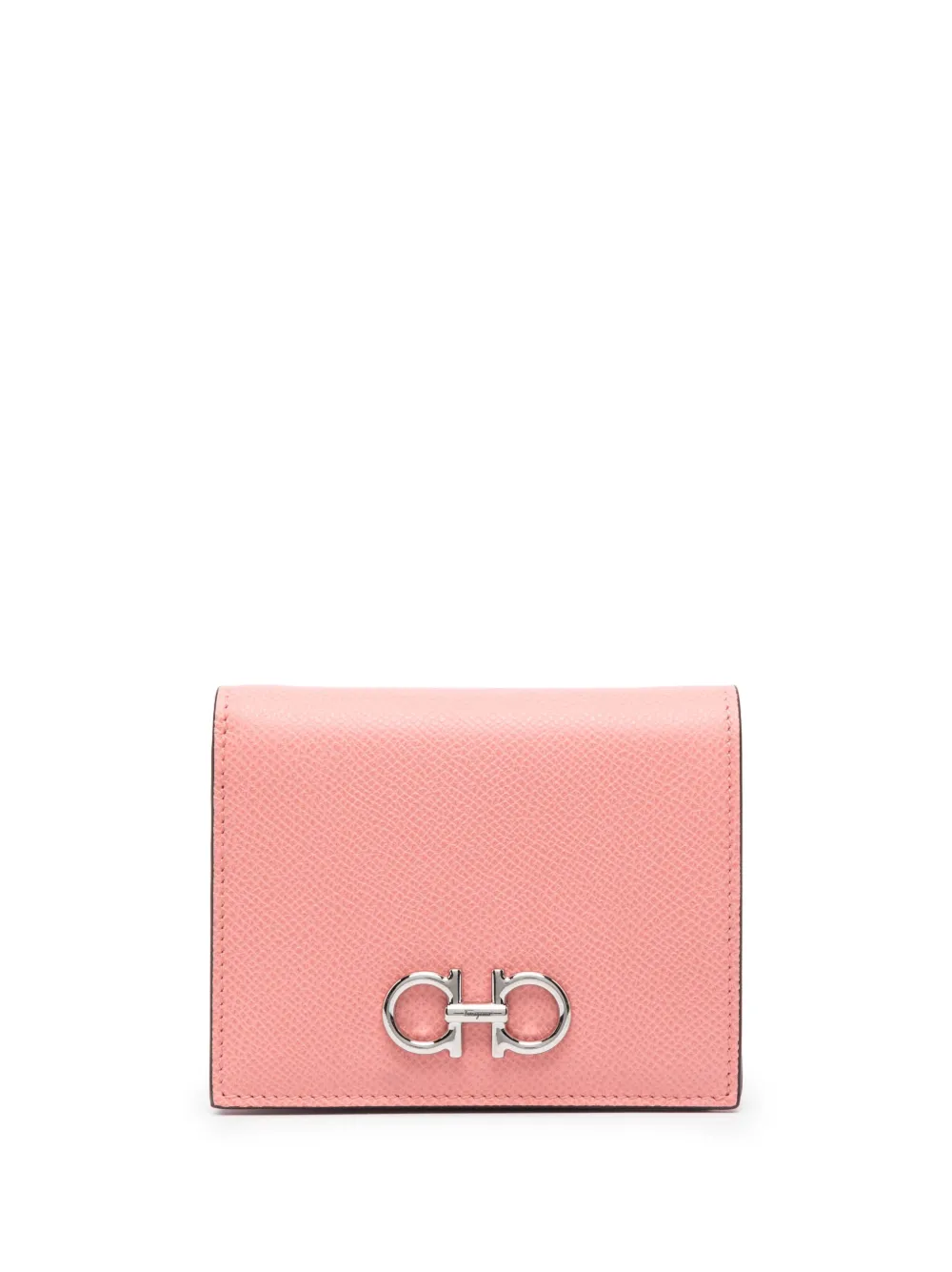 Ferragamo Logo-plaque Leather Wallet In Rosa