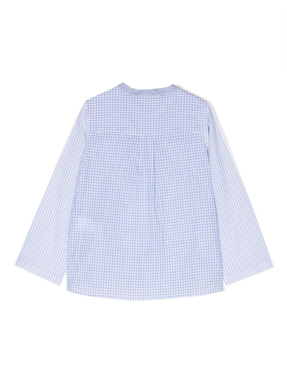 Shop Bonton Grid-pattern Cotton Shirt In Blau