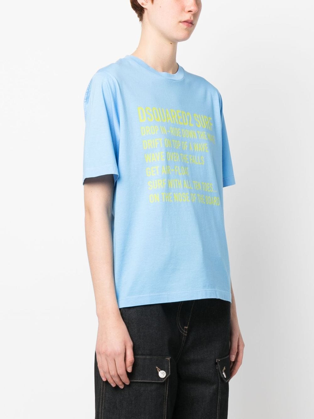 Shop Dsquared2 Logo-print Detail T-shirt In Blue