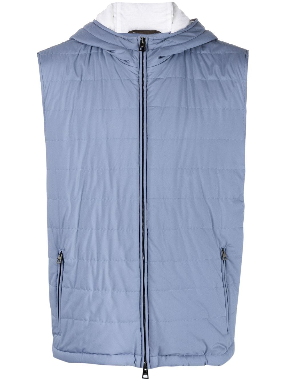 zipped hooded gilet