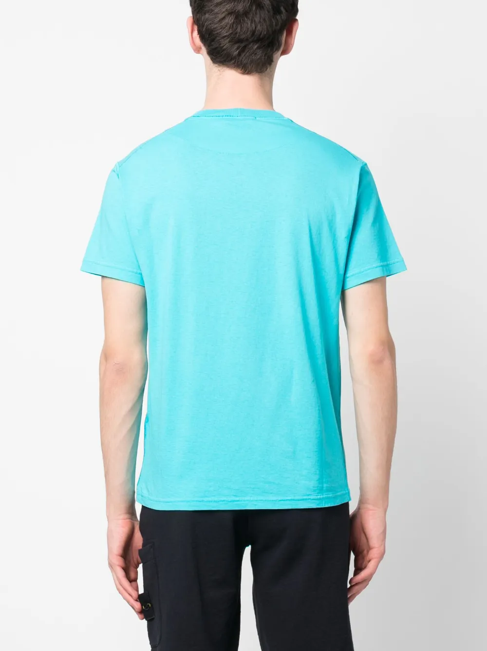 Stone Island Compass-motif T-shirt In Blau