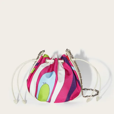 Marmo-Print Silk-Twill Shoulder Bag