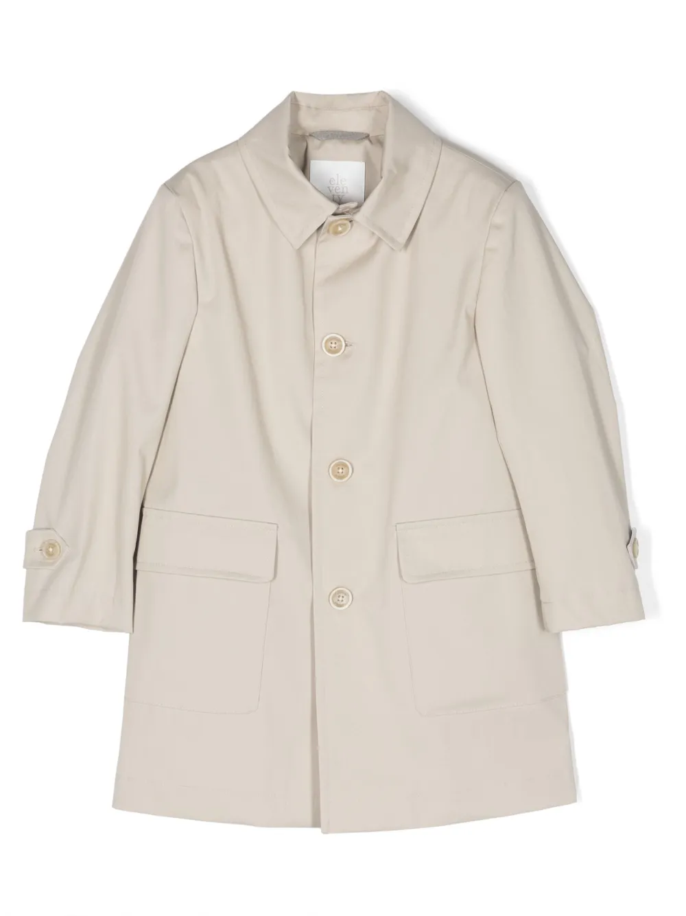 Eleventy Kids' Single-breasted Midi Coat In Neutrals