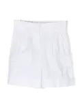 Moncler Enfant paperbag-waist shorts - White