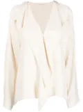 By Malene Birger layered-details flared blouse - Neutrals