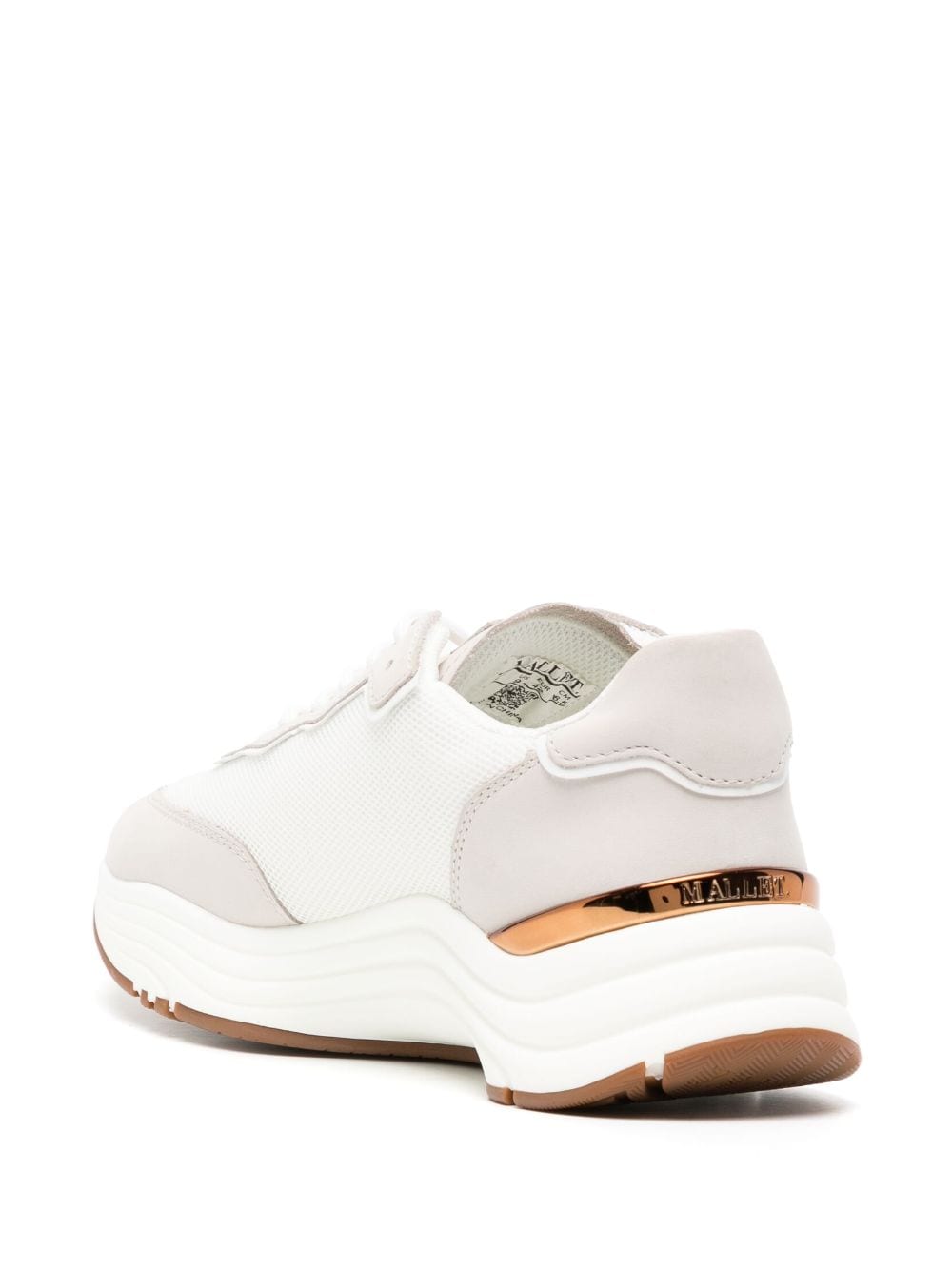 Shop Mallet Crocodile-effect Leather Sneakers In Weiss