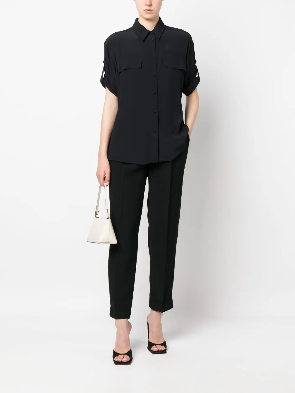 Federica Tosi Blouse met korte mouwen - Zwart
