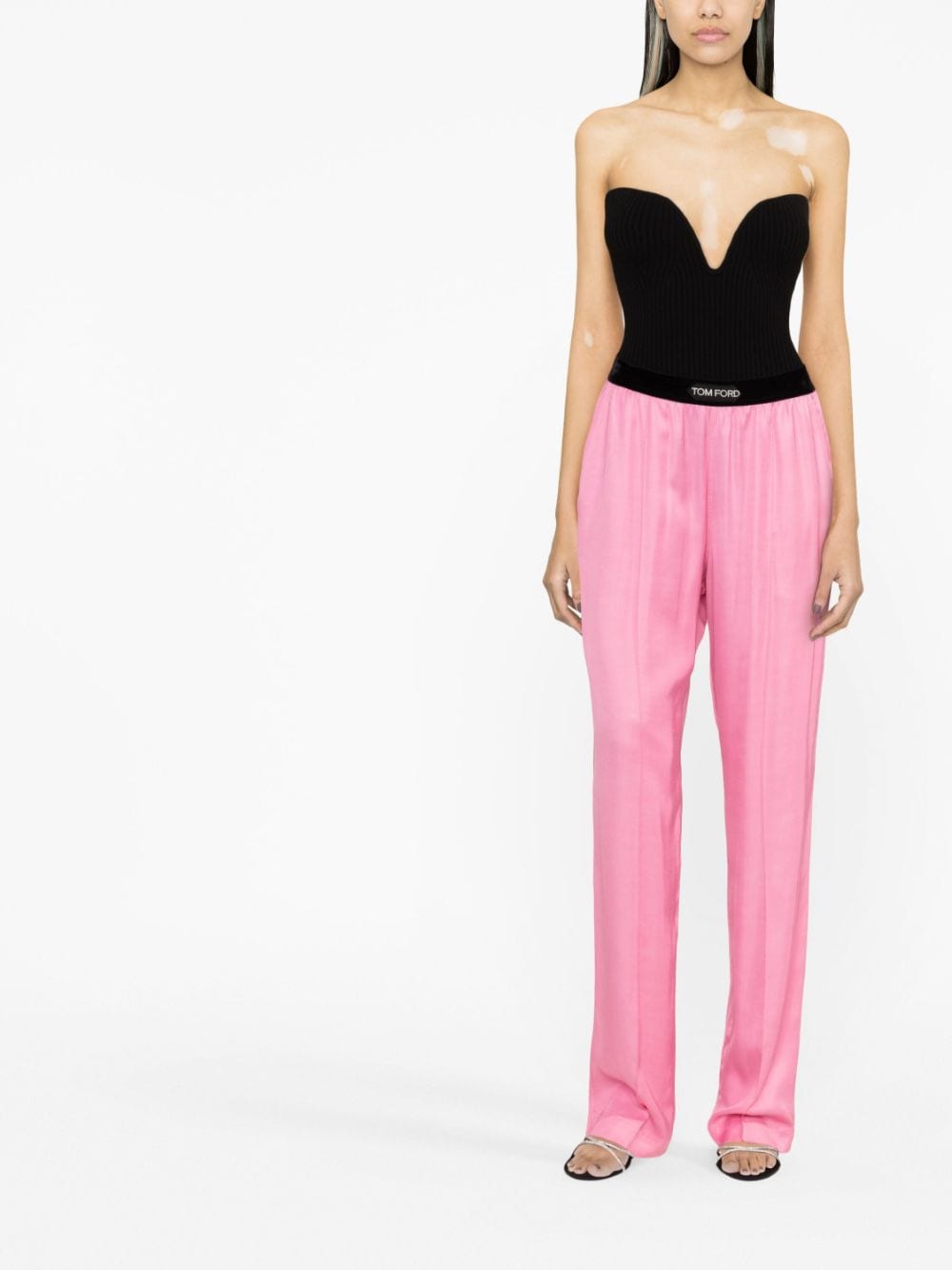 Shop Tom Ford Wide Straight-leg Trousers In Pink