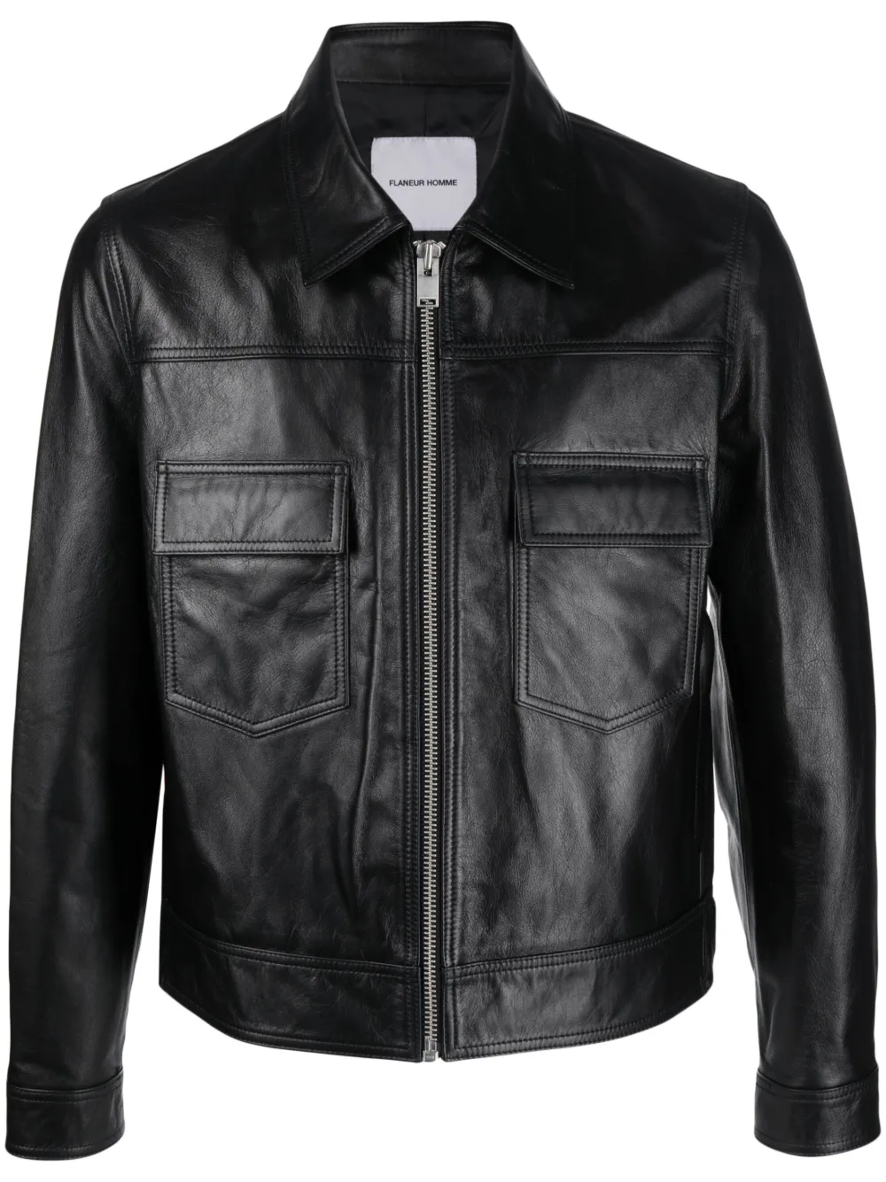 Flaneur Homme leather biker jacket