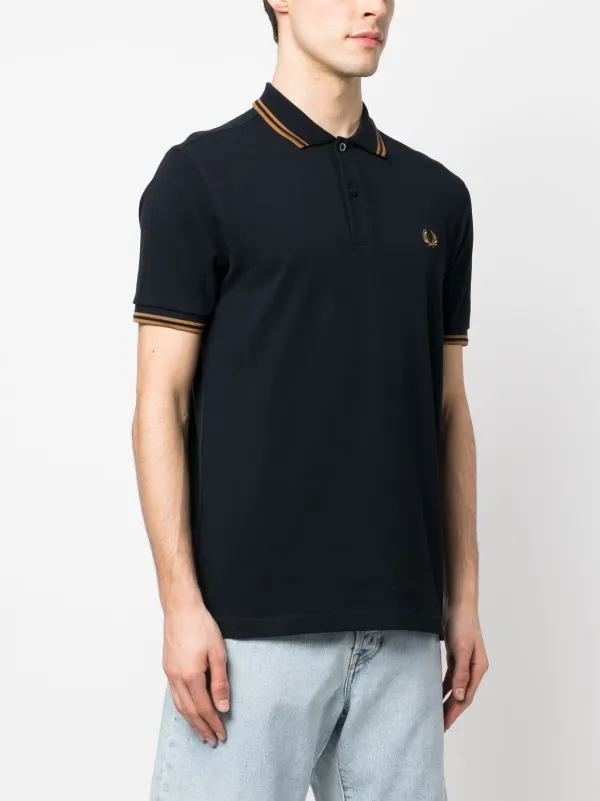 新作【FRED PERRY 】One-point logo embroidered polo shirt FRED PERRY Design Polo Shirt Embroidered Logo One Point Line Rib