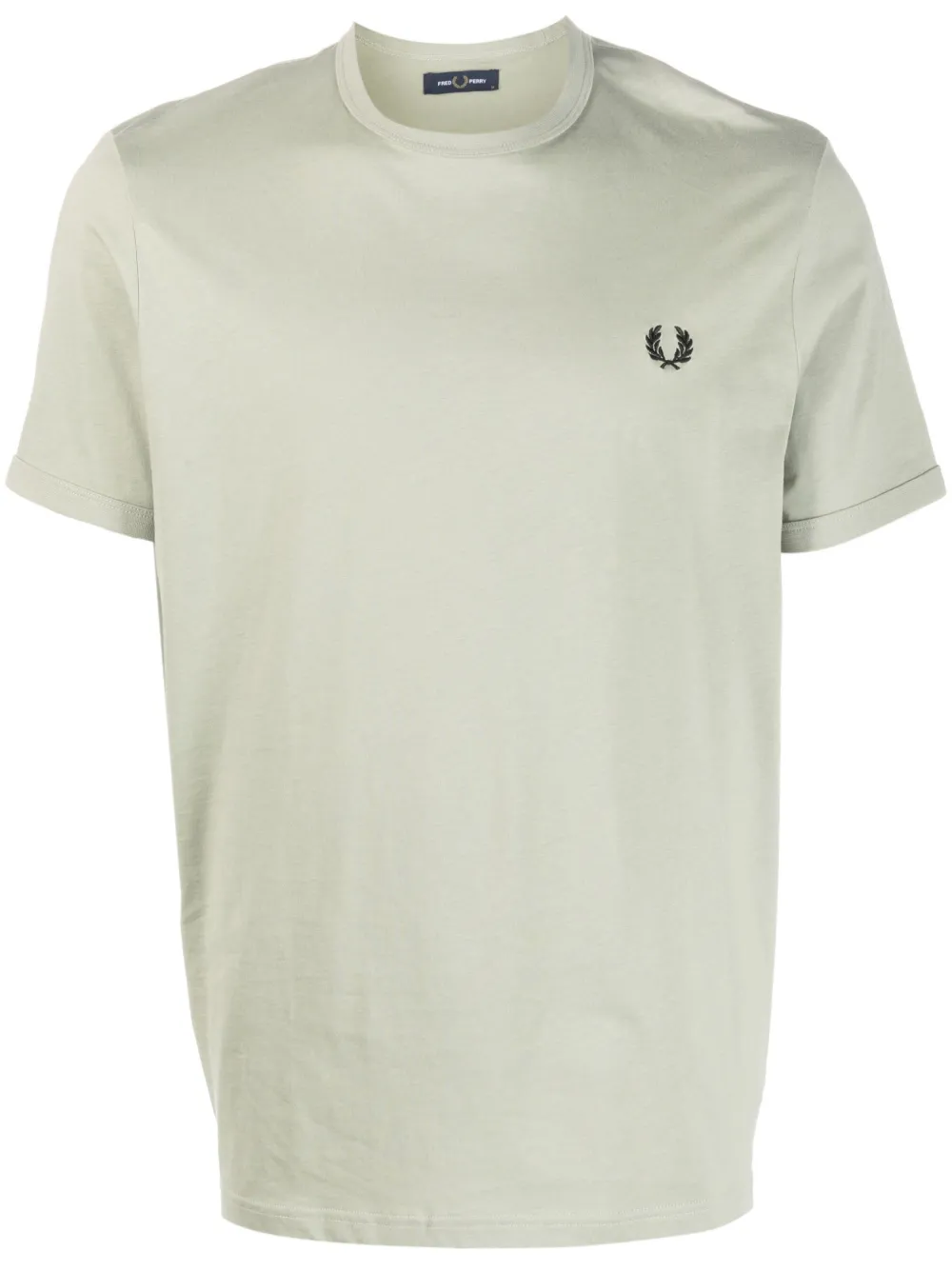 Fred Perry Ringer Logo-embroidered T-shirt In Grey