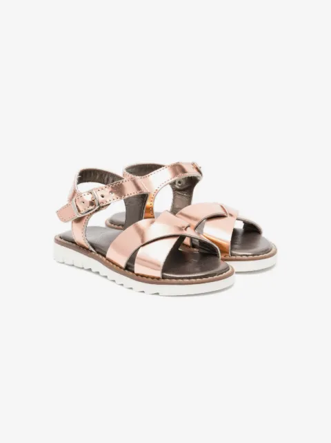 Two Con Me By Pépé metallic-finish leather sandals