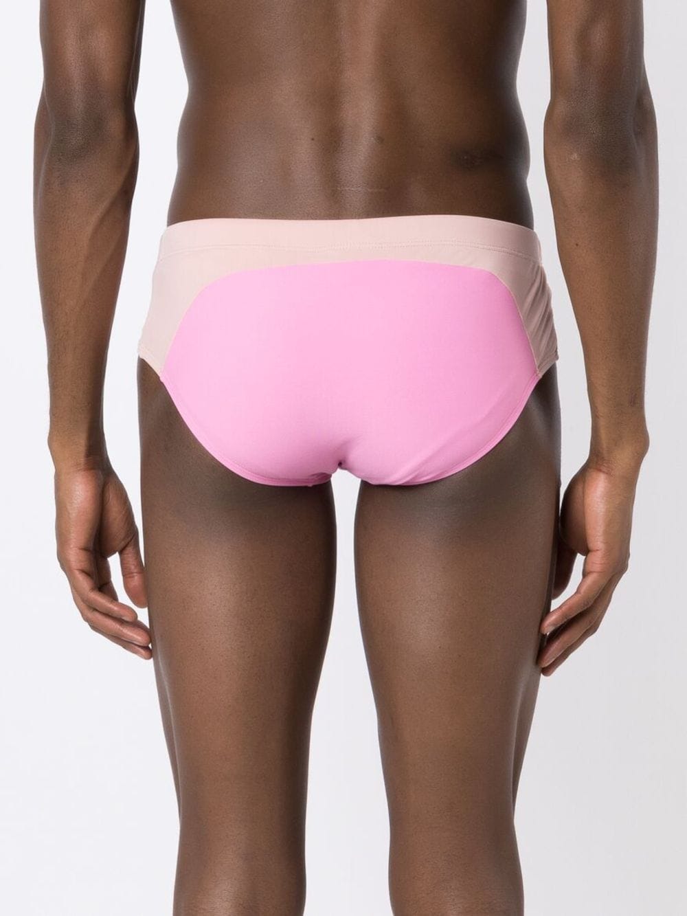 Shop Amir Slama Panelled Swim Trunks In Pink