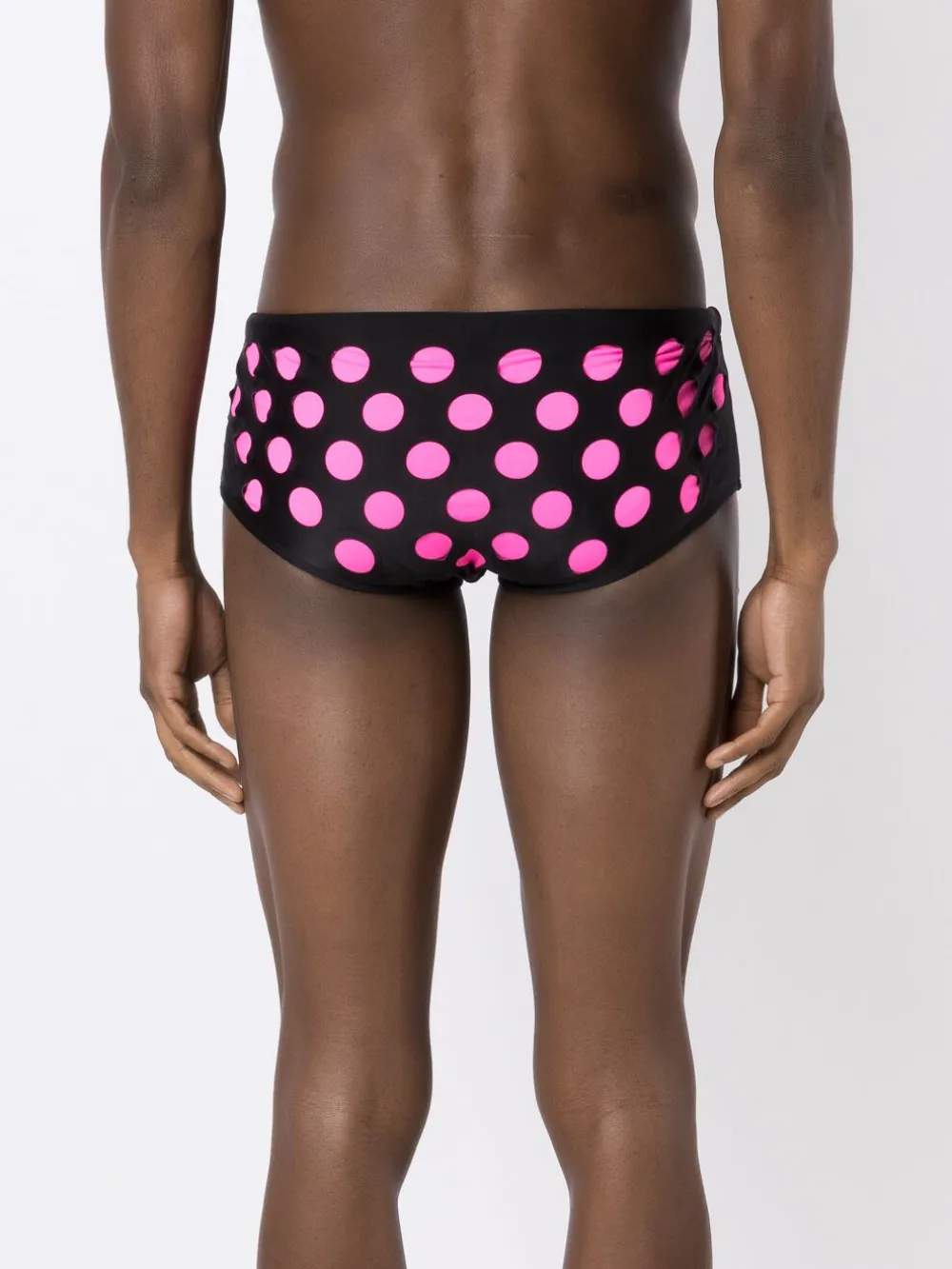 Shop Amir Slama Polka-dot Swim Trunks In Black