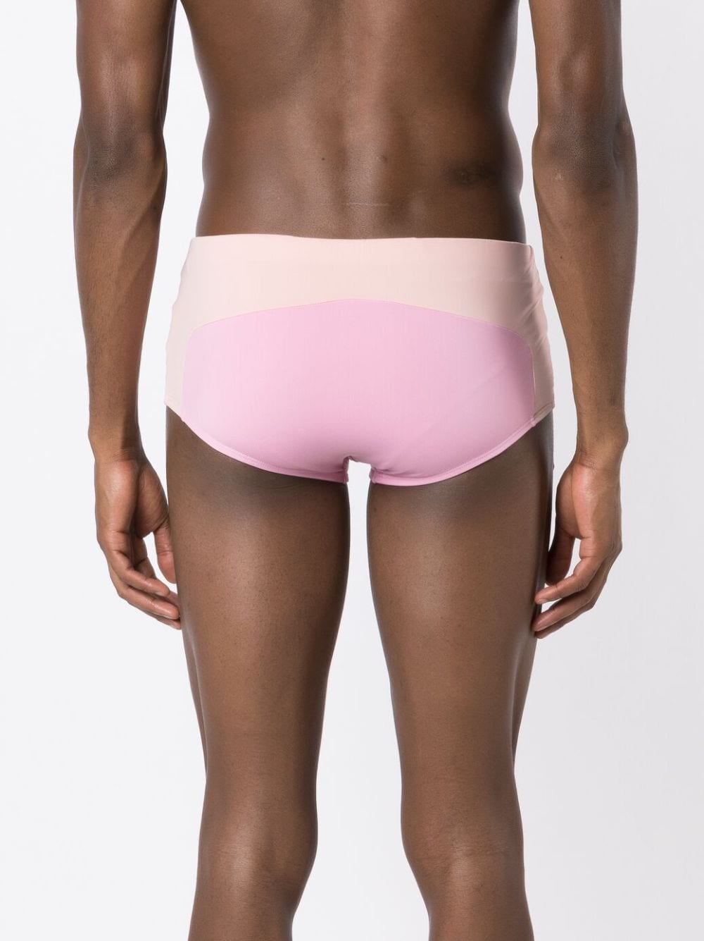 Shop Amir Slama Panelled Swim Trunks In Pink