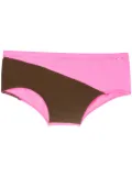 Amir Slama panelled swim trunks - Brown