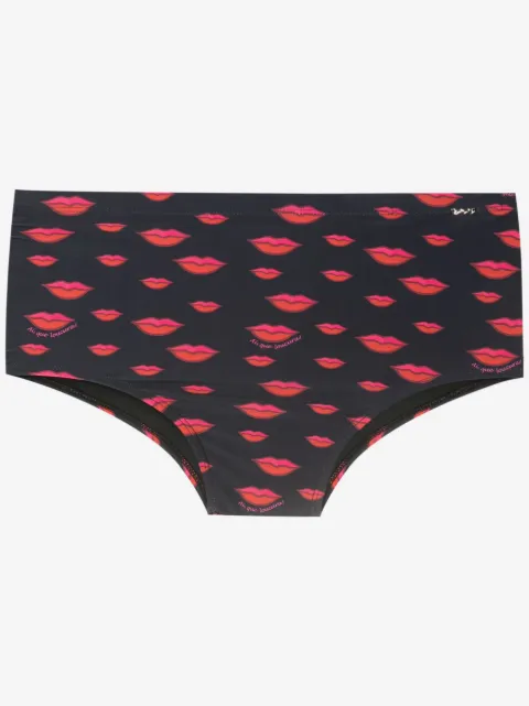 Amir Slama lip-print swim trunks