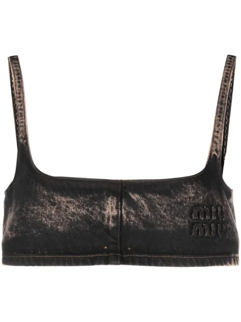 Miu Miu Cropped-Top mit Logo
