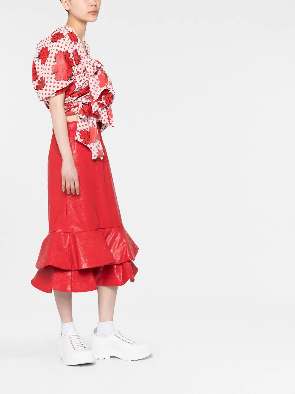COMME des GARCONS COMME des GARCONS Round neckline, balloon sleeves, long sleeves blouse tops RG-B028 white M