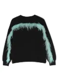 Andorine feather-trim organic cotton sweatshirt - Black