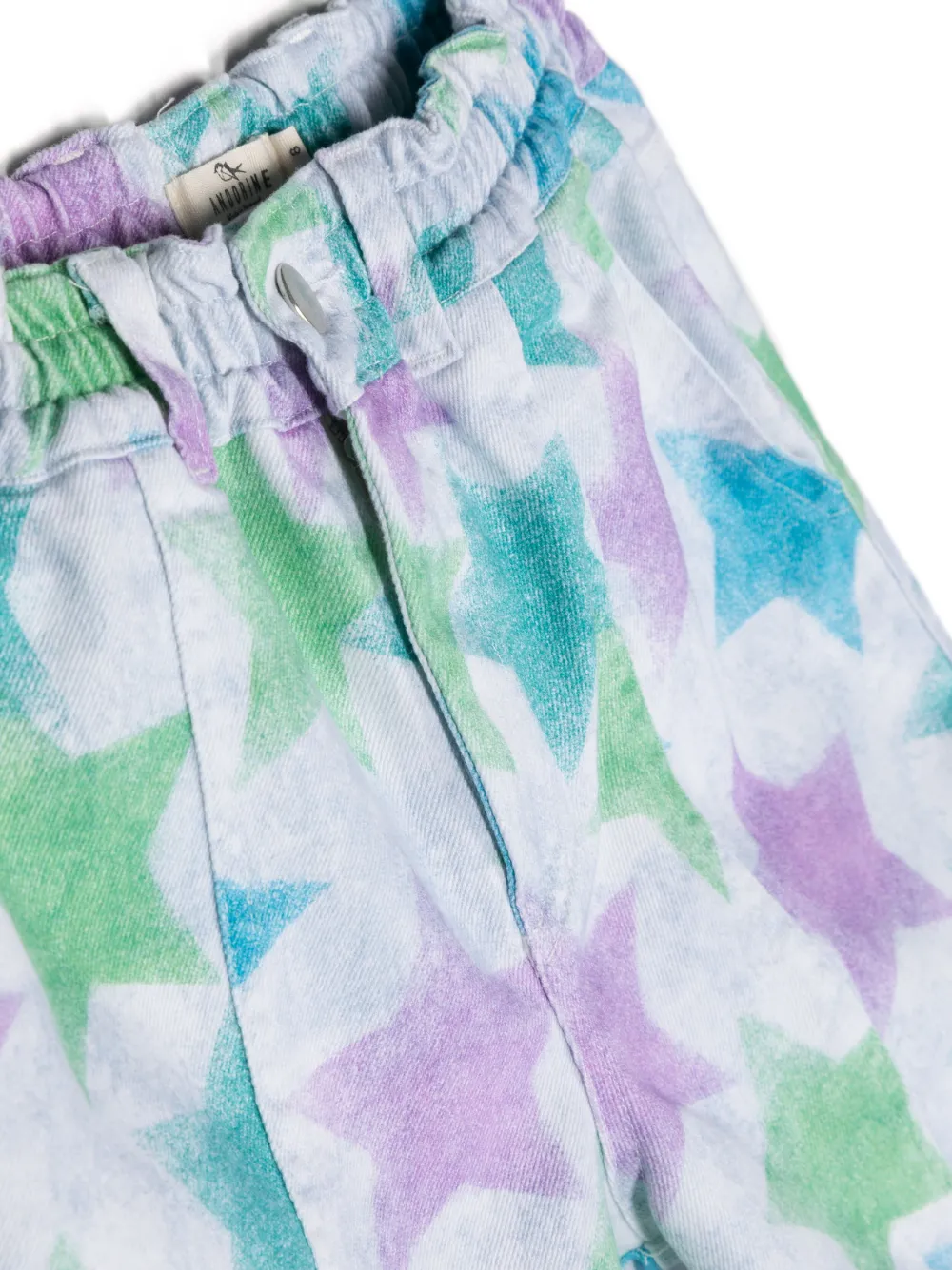  Andorine Star-print Denim Shorts - Blue 
