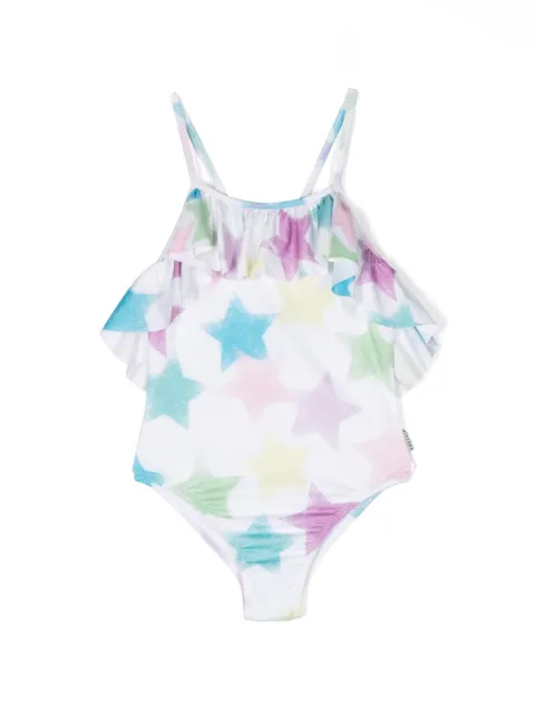Andorine star-print ruffled swimsuit