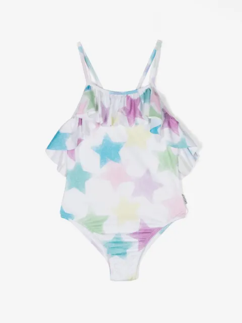 Andorine star-print ruffled swimsuit
