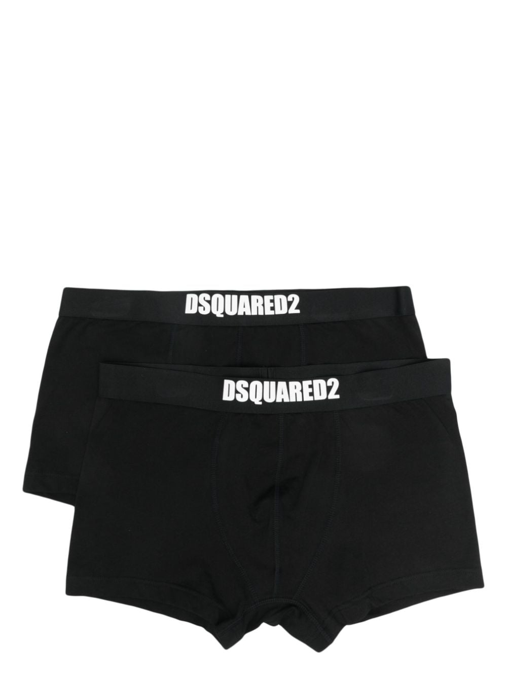 Dsquared2 Two-pack Logo-waistband Boxers In Black
