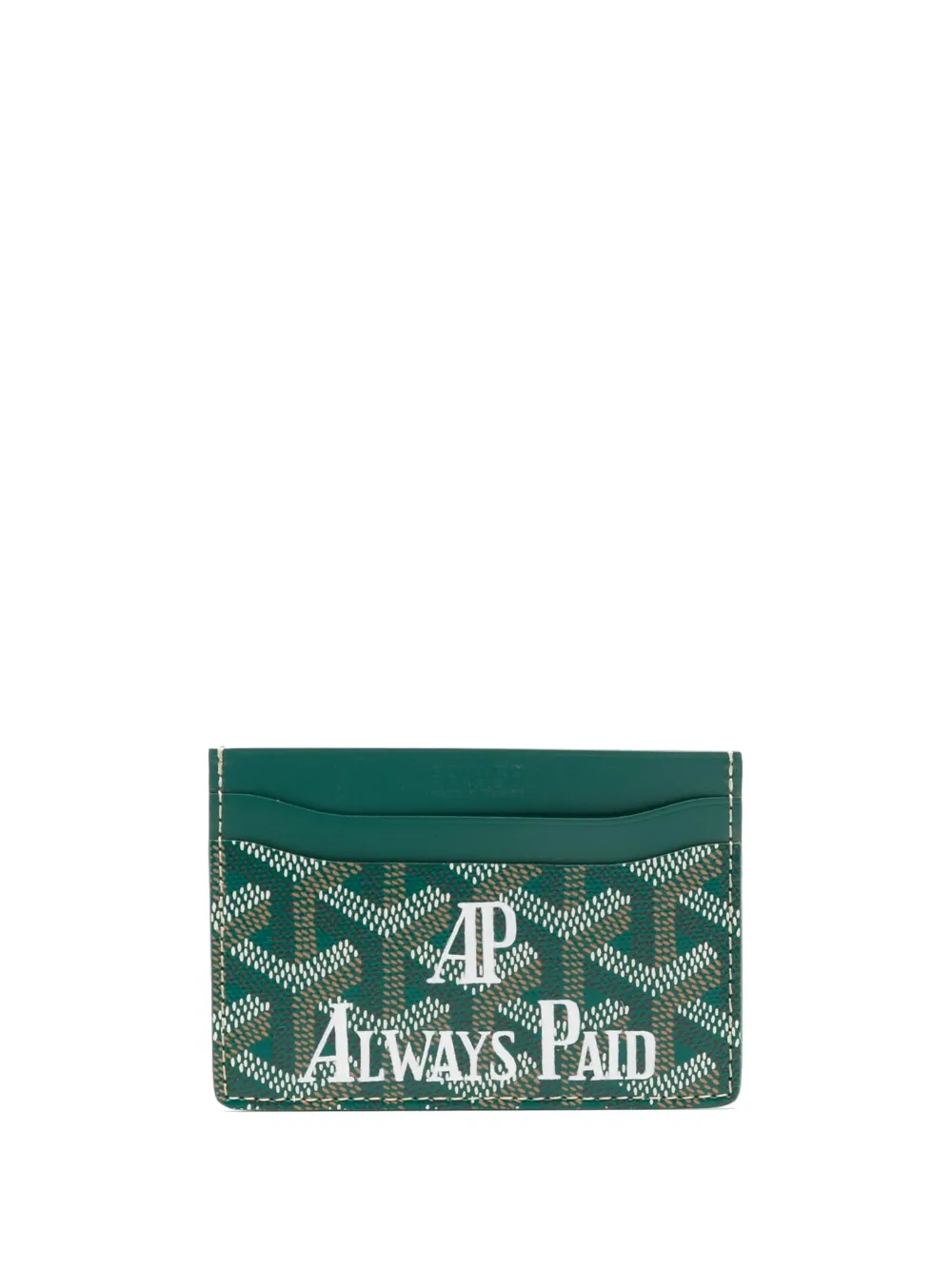 Pre-owned Goyard  Saint Sulpice Cardholder In Green