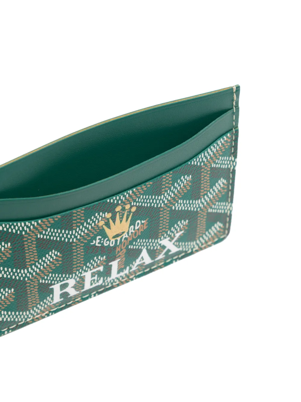 Pre-owned Goyard  Saint Sulpice Cardholder In Green