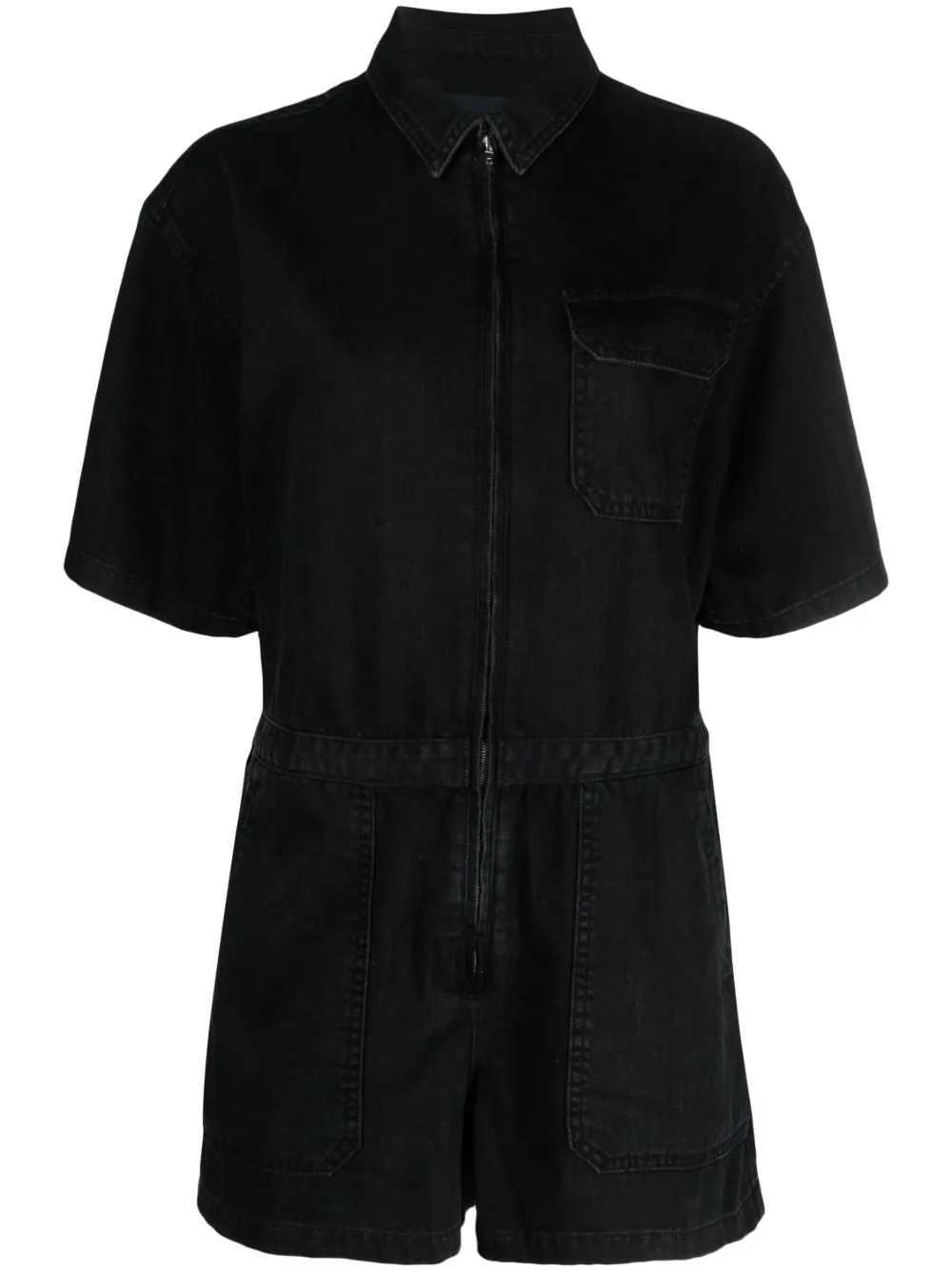Juun.J zip-up denim jumpsuit - Black