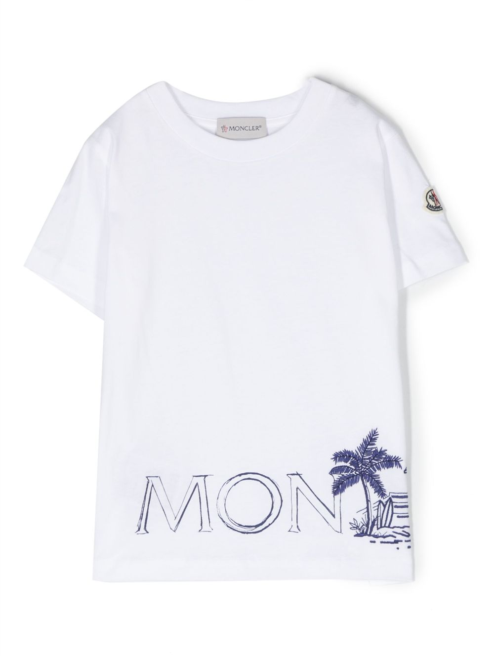 Moncler Enfant logo-print cotton T-shirt - White