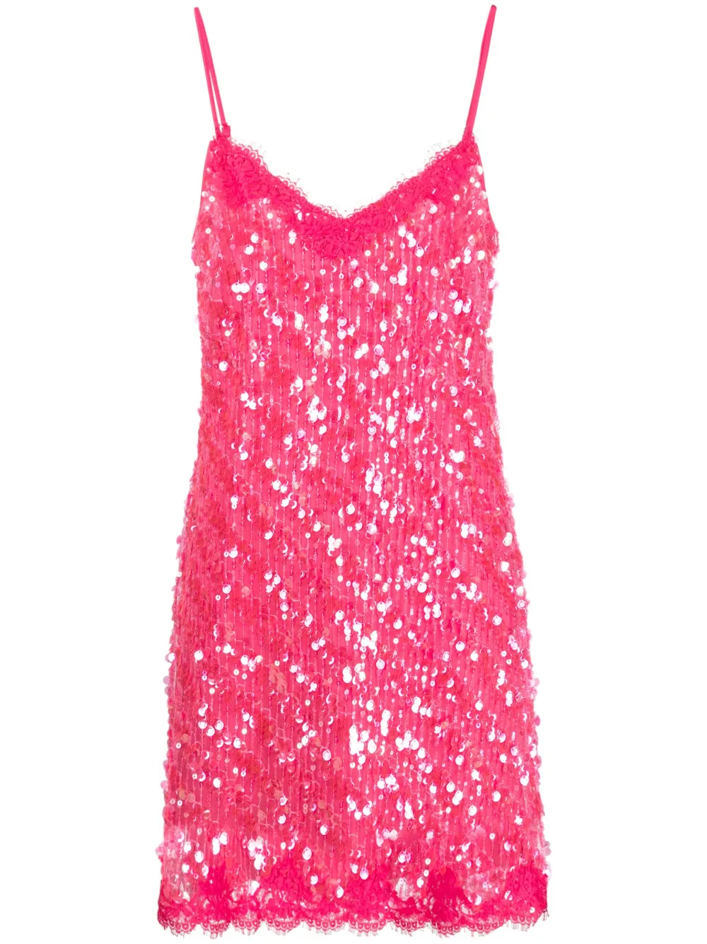 Ermanno Firenze Sweetheart Sequin Minidress In Pink
