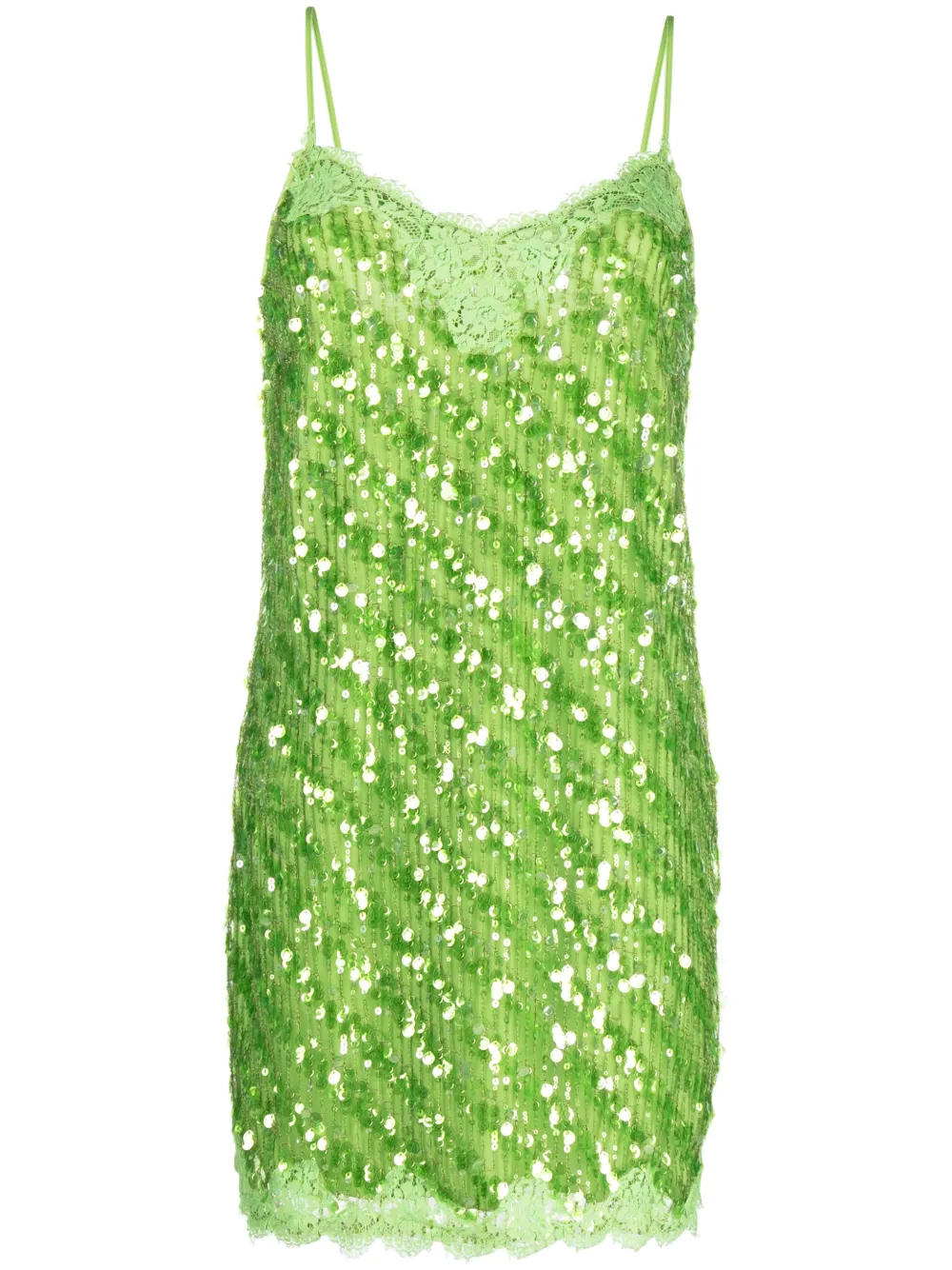 Ermanno Firenze Sweetheart Sequin Minidress In Grün